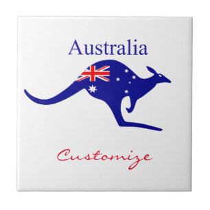 Australia Flag Kangaroo Thunder_Cove Tile