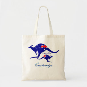 Australia Flag Kangaroo Thunder_Cove Tote Bag