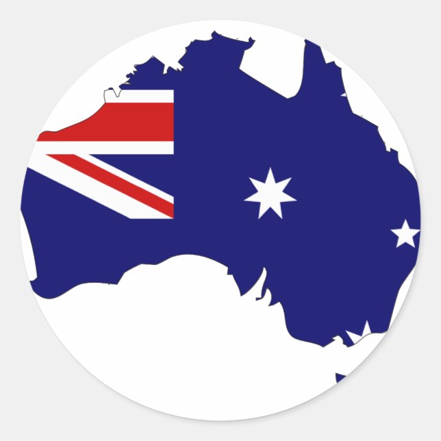 Australia flag map classic round sticker (Front)