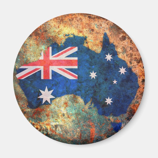 Australia Flag Map Magnet (Front)