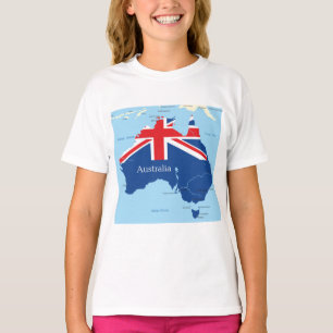Australia Flag Map Silhouette T-Shirt
