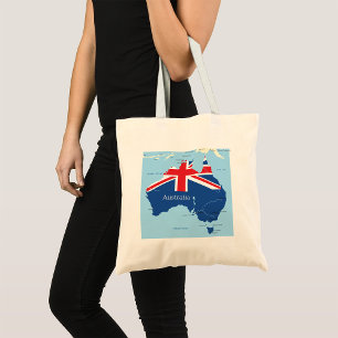 Australia Flag Map Silhouette Tote Bag