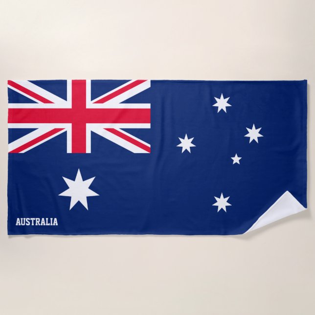 Australia Flag Splendid Patriotic Beach Towel (Front)