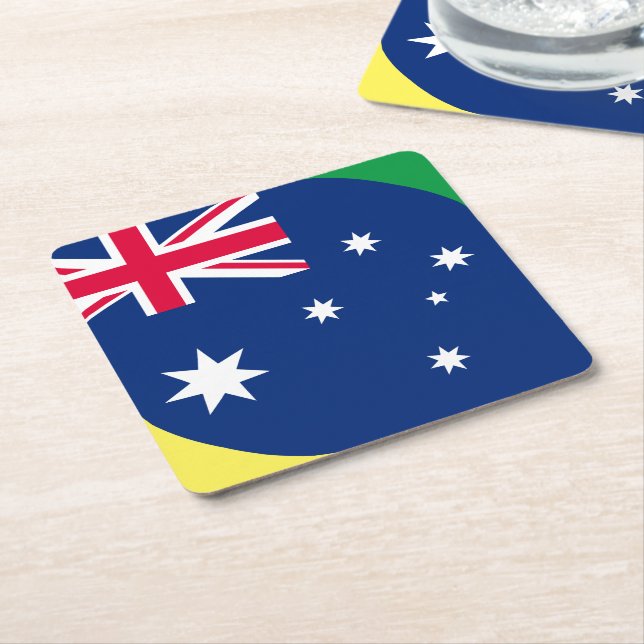 AUSTRALIA FLAG SQUARE PAPER COASTER (Angled)