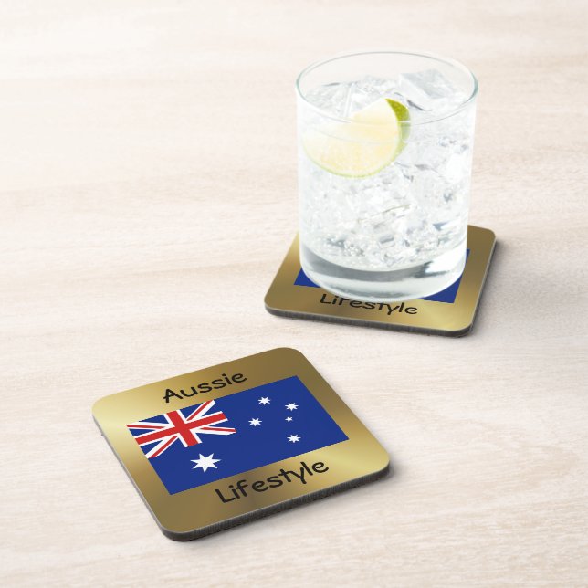 Australia Flag+Text Coaster (Right Side)