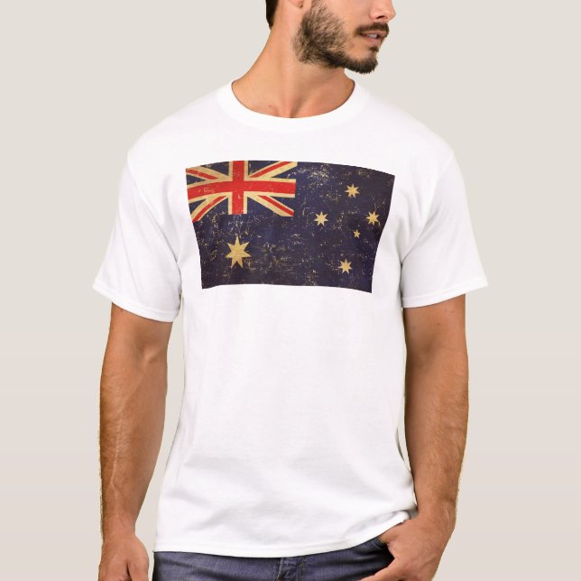 Australia Flag Vintage Design Men's White T-Shirt (Front)