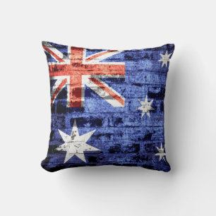 Australia Flag Vintage Throw Pillow