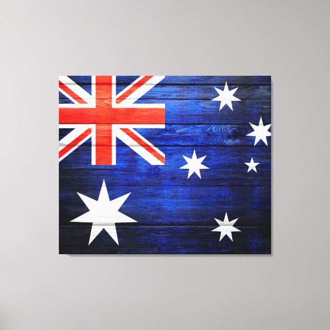 Australia Flag Vintage Wood Canvas Print (Front)