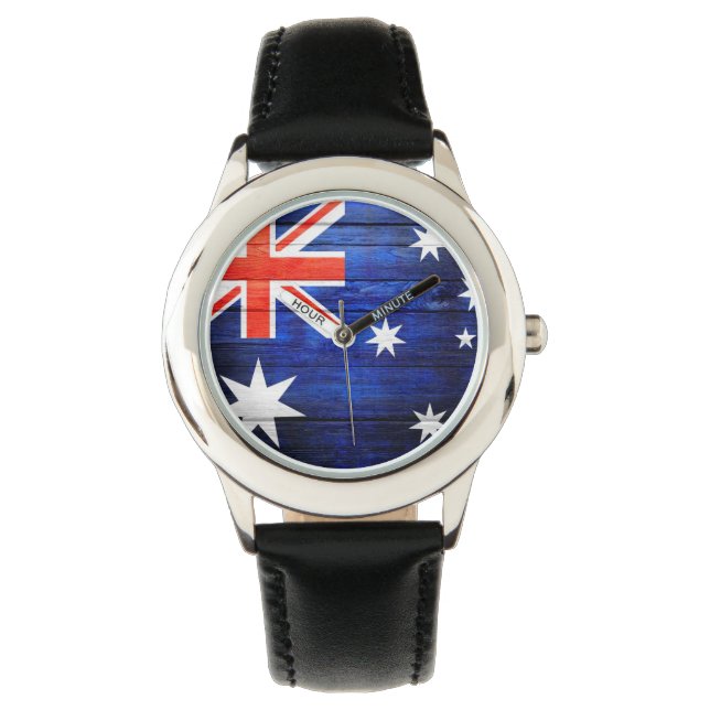 Australia Flag Vintage Wood Watch (Front)