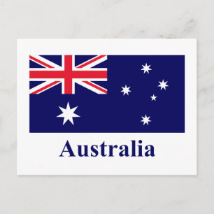Australia Flag with Name Postcard