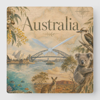 Australia  for lovers of Australia  Square Wall Clock