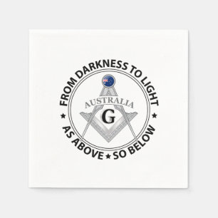 Australia freemasonry sign napkin
