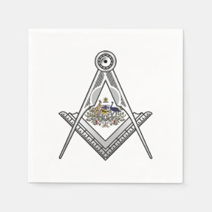 Australia freemasonry sign napkin
