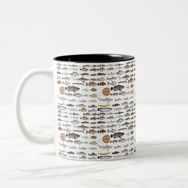 Australia Freshwater Fish Group Two-Tone Coffee Mug (Left)