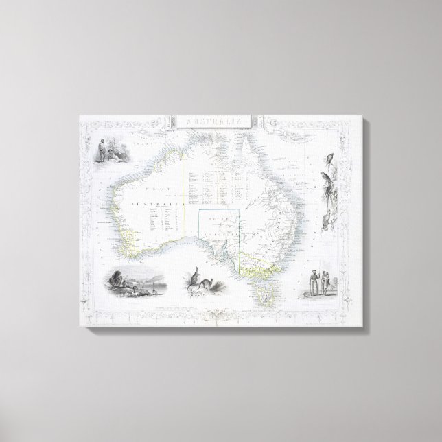 Australia, from a Series of World Maps published b Canvas Print (Front)