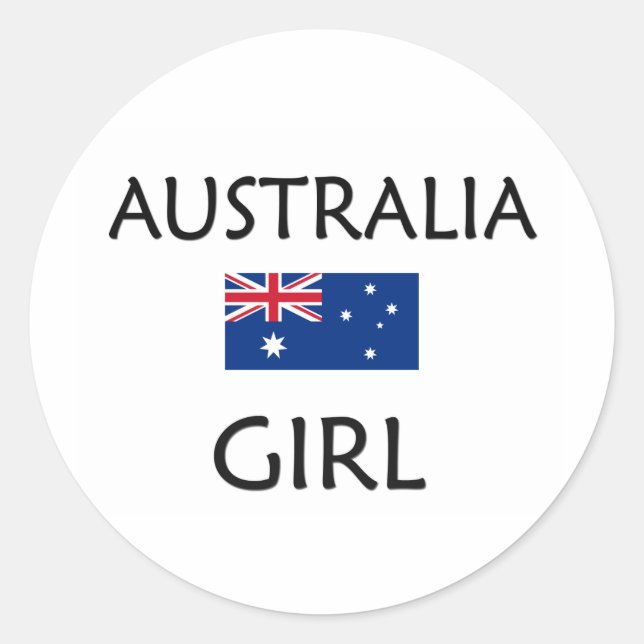 AUSTRALIA GIRL CLASSIC ROUND STICKER (Front)