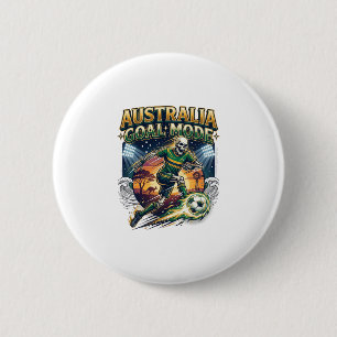 Australia Goal Mode Skeleton Striker Nations Stree 2 Inch Round Button