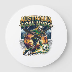 Australia Goal Mode Skeleton Striker Nations Stree Large Clock