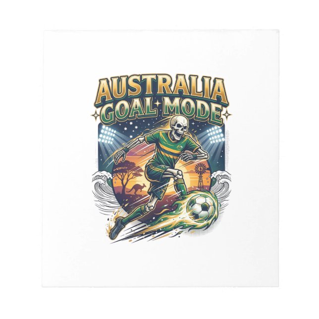 Australia Goal Mode Skeleton Striker Nations Stree Notepad (Front)