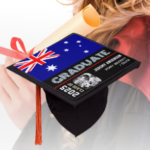 Australia Graduation Hat, Photo, Australian Flag Cap Topper
