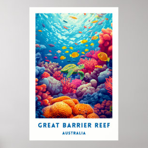 Australia Great Barrier Reef Travel Poster