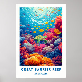 Australia Great Barrier Reef Travel Poster