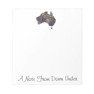 Australia Hand Drawn Decorative Doodle Map Notepad