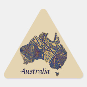 Australia Hand Drawn Decorative Doodle Map Triangle Sticker