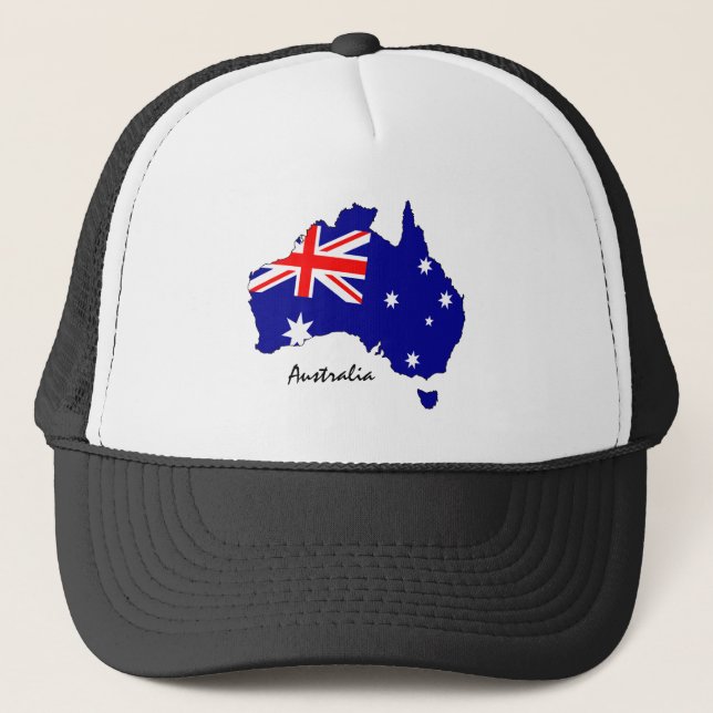 Australia hat, patriotic, Map, Australian Flag Trucker Hat (Front)