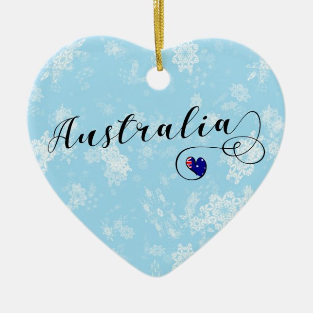 Australia Heart, Christmas Tree Ornament (Front)