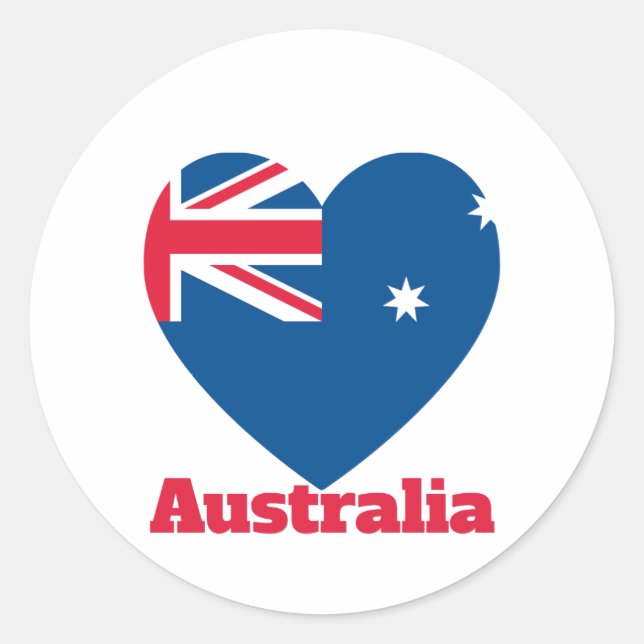 Australia Heart Flag  Classic Round Sticker (Front)