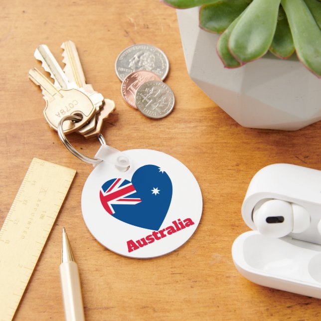 Australia Heart Flag  Keychain (Desk)
