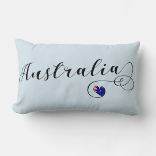 Australia Heart Throw Cushion, Australian Lumbar Pillow