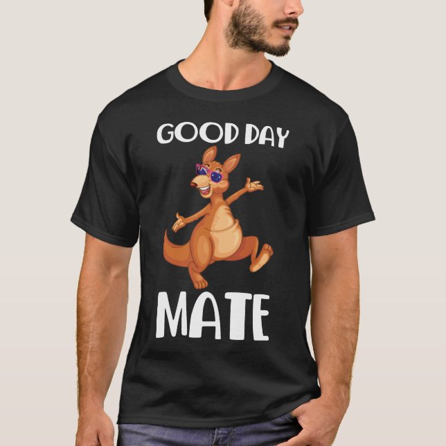 Australia Kangaroo Animal Australian Flag Aussie T-Shirt (Front)