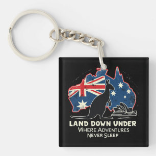 Australia Kangaroo Aussies Land Down Under Keychain