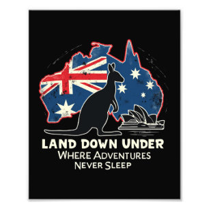 Australia Kangaroo Aussies Land Down Under  Photo Print