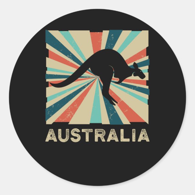 Australia Kangaroo Classic Round Sticker (Front)