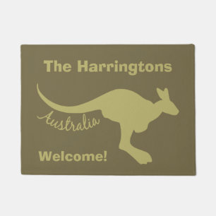 Australia Kangaroo custom text & colour door mat