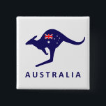 AUSTRALIA KANGAROO FLAG 2 INCH SQUARE BUTTON<br><div class="desc">AUSTRALIA KANGAROO FLAG</div>