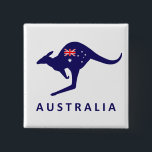 AUSTRALIA KANGAROO FLAG 2 INCH SQUARE BUTTON<br><div class="desc">AUSTRALIA KANGAROO FLAG</div>