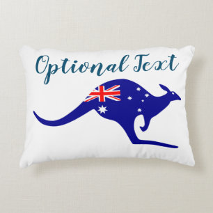 Australia Kangaroo & Flag Accent Pillow