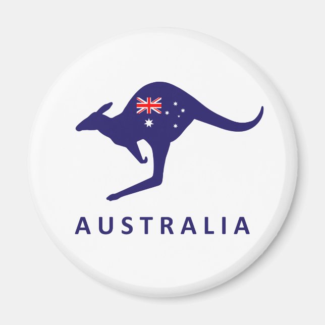 AUSTRALIA KANGAROO FLAG MAGNET (Front)