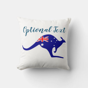 Australia Kangaroo & Flag Throw Pillow