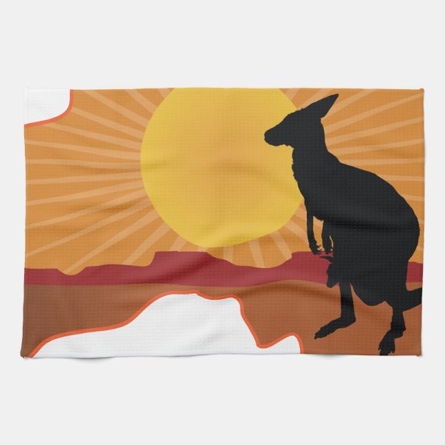 Australia Kangaroo Kitchen Towel (Horizontal)