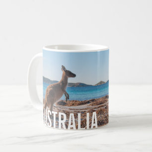 Australia Kangaroo on the Beach Photo Coffee Mug