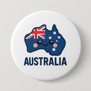 Australia Kawaii Fusion – Bold & Adorable 3 Inch Round Button