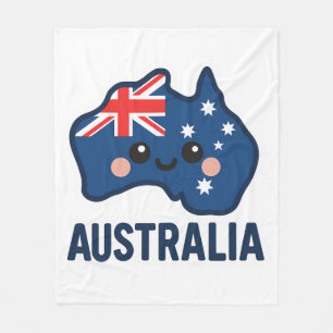 Australia Kawaii Fusion – Bold & Adorable Fleece Blanket