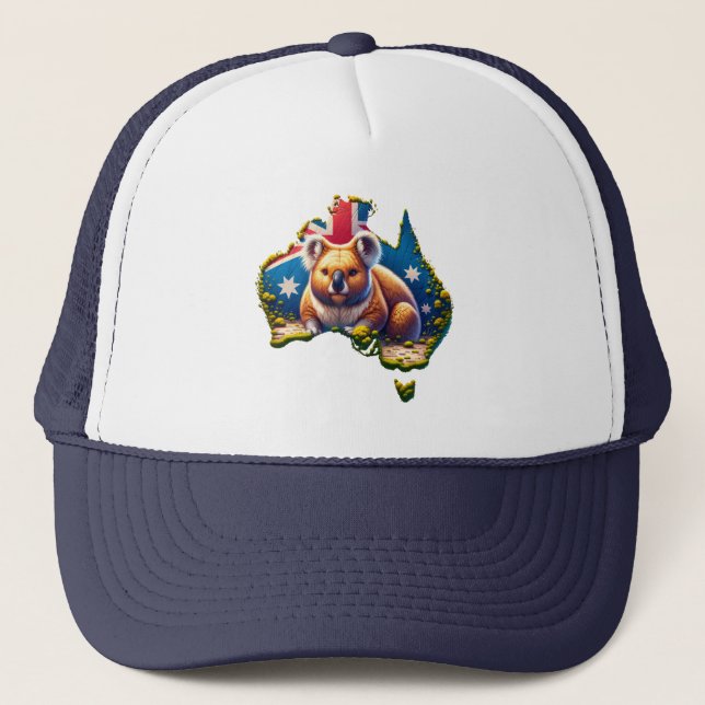 Australia Koala Bear flag map Trucker Hat (Front)