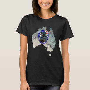 Australia Koala Lovers Design Map Print Distressed T-Shirt