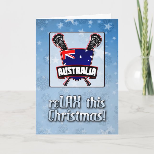 Australia Lacrosse Shield Christmas Card (Front)